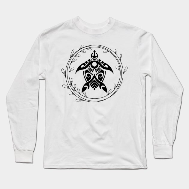 Floral Turtle Art Long Sleeve T-Shirt by NICHE&NICHE